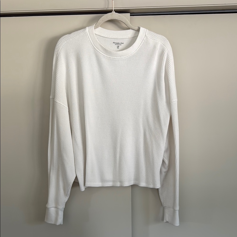 Abercrombie & Fitch White waffle Long Sleeve Tee